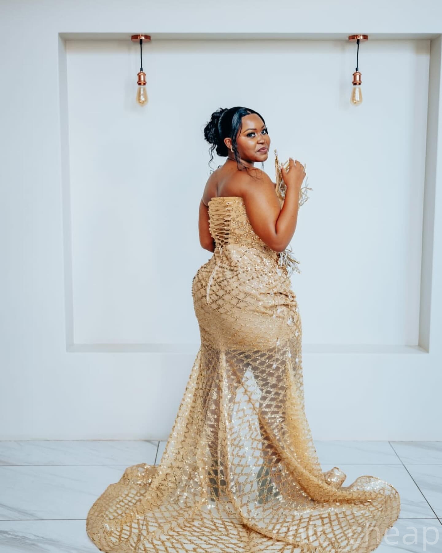 Gold Mermaid Prom Dresses 2025 Floral Crystals Beaded Sequined Evening Formal Party Second Birthday Engagement Gowns Plus Size Dress For Special Occas