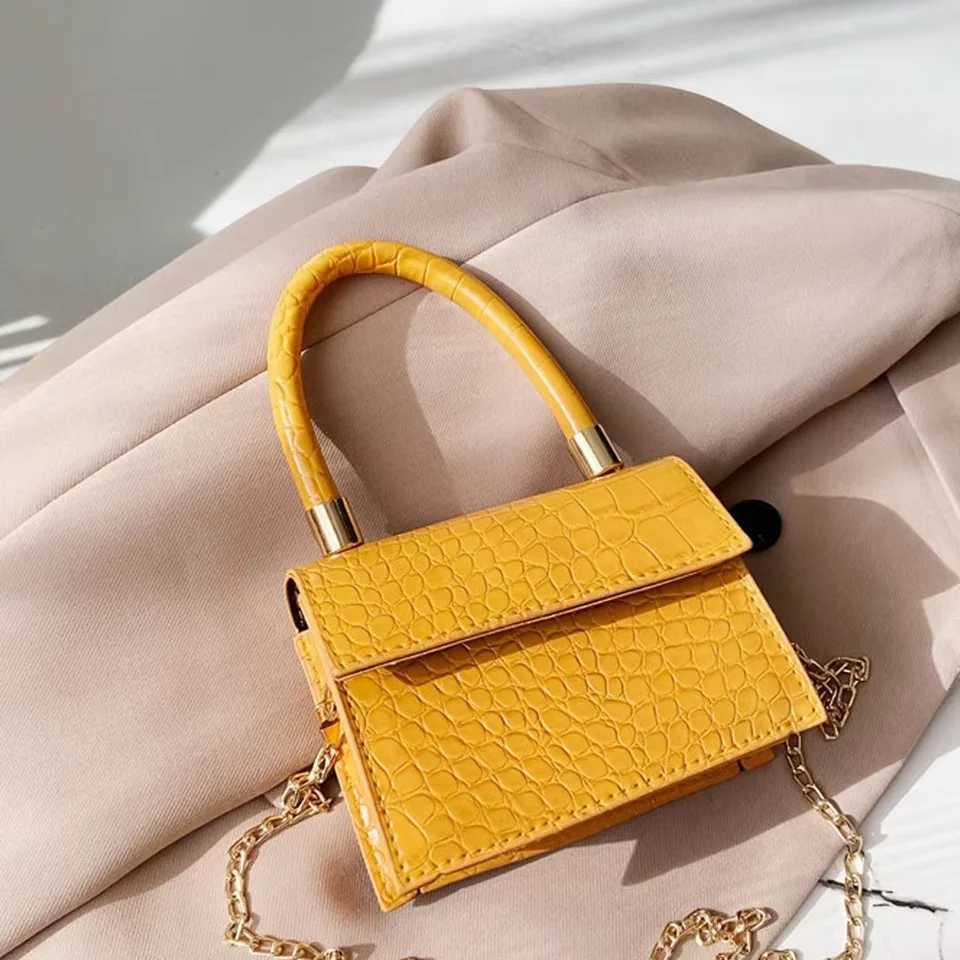 New Arrival Pu Leather Womens Handbag Crocodile Pattern Leather Sling Messenger Bags Hot Mini Small Square Shoulder Bag Fashion Pink Bags T250218