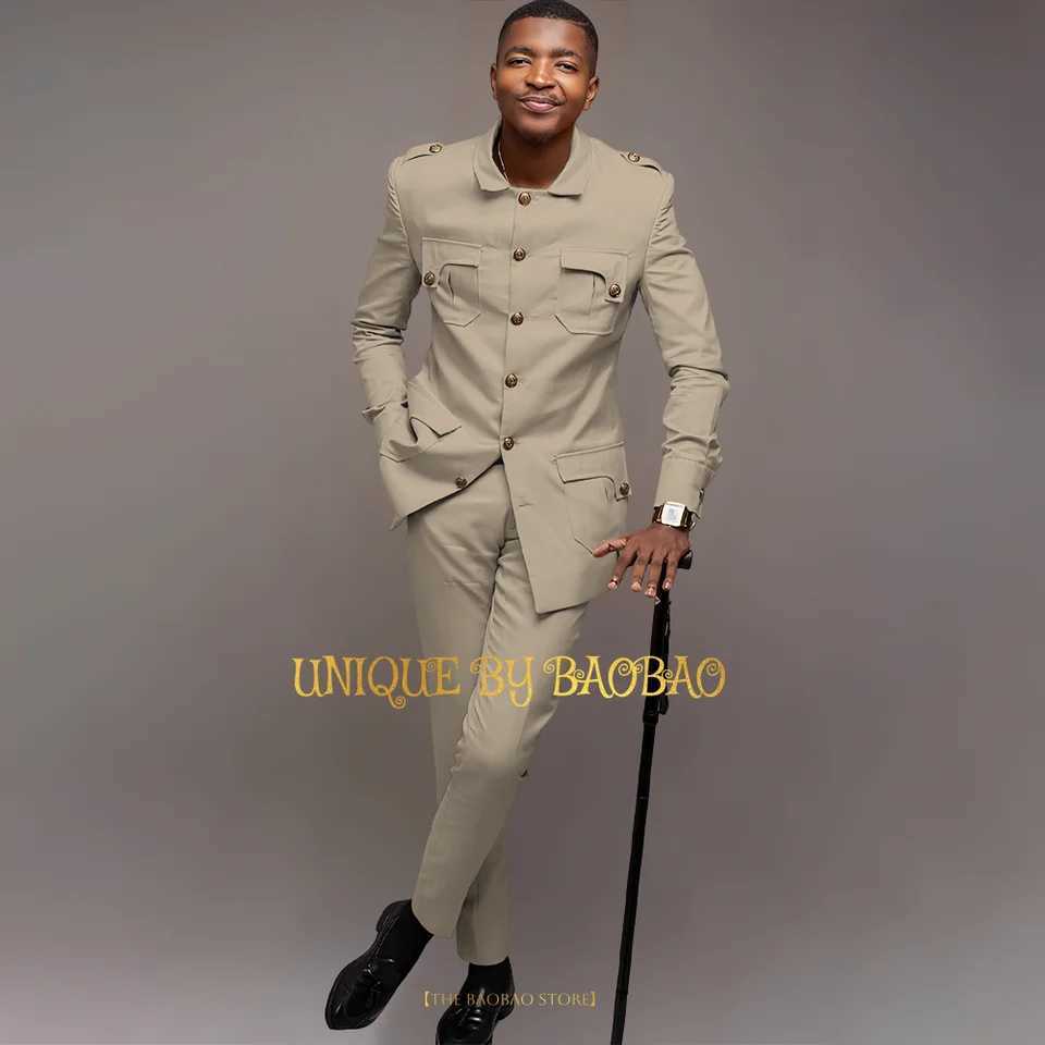 Mens suit 2-piece set (jacket+pants) African/Indian style attire for wedding cocktail birthday Thanksgiving Xmas party tuxedo X250220