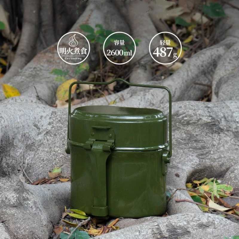Dog Travel Bowls Bags Outdoor Aluminum Lunch Box Canteen Retro Camping Equipment Picnic Portable Cookware Accessories H250220