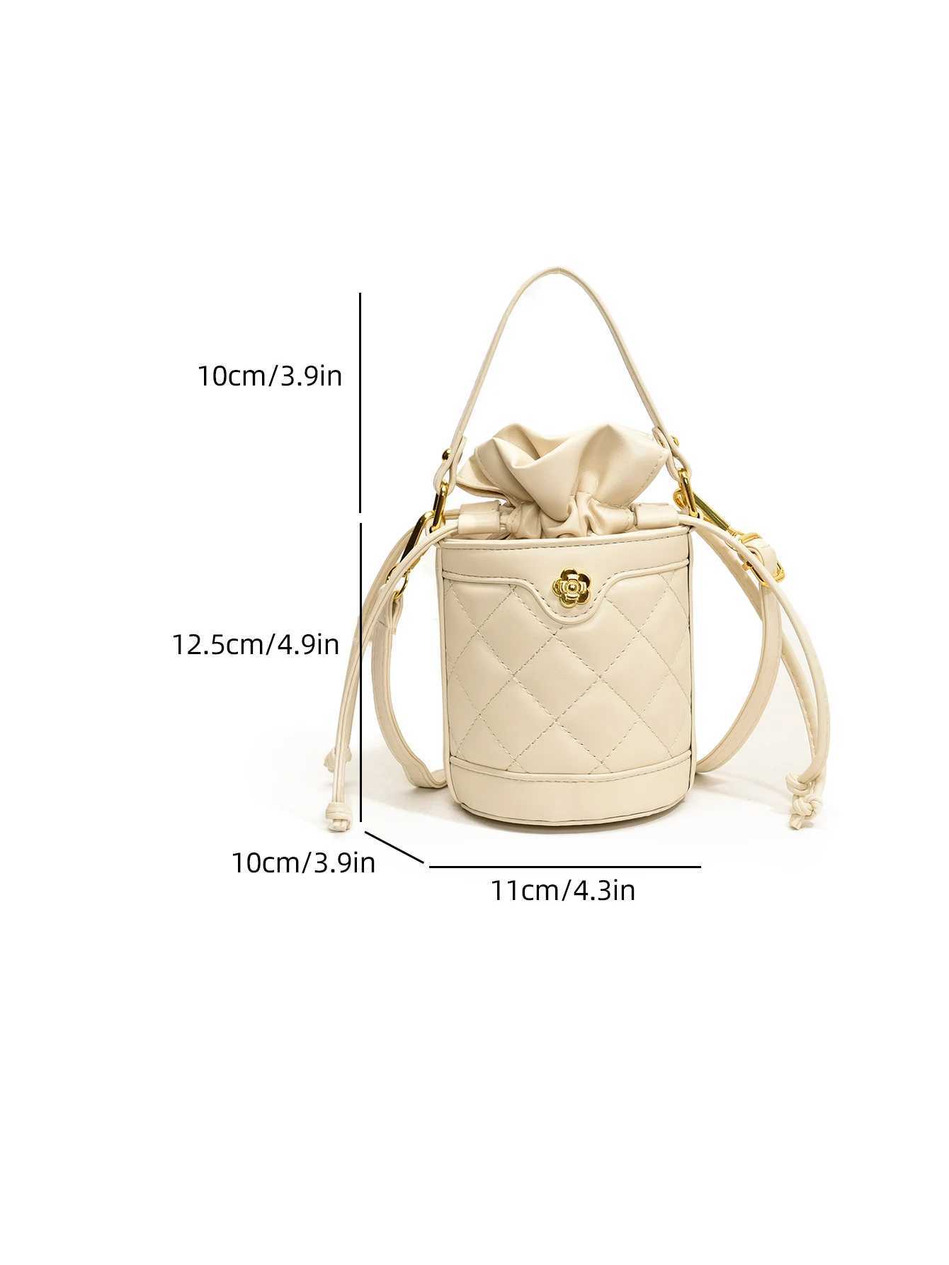 Advanced Lingge Womens Bag 2024 New Small perfume Style Handheld Bucket Bag Fashion One Shoulder Cross Body Bag Y250319