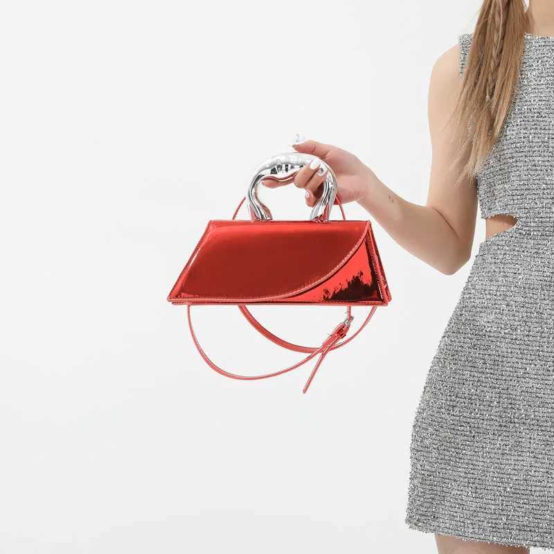 Shiny Leather Handbag And Purse Solid Color Designer Bags For Women Luxury Style Fashion Female Hand Bag High Quality Clutches Z250220