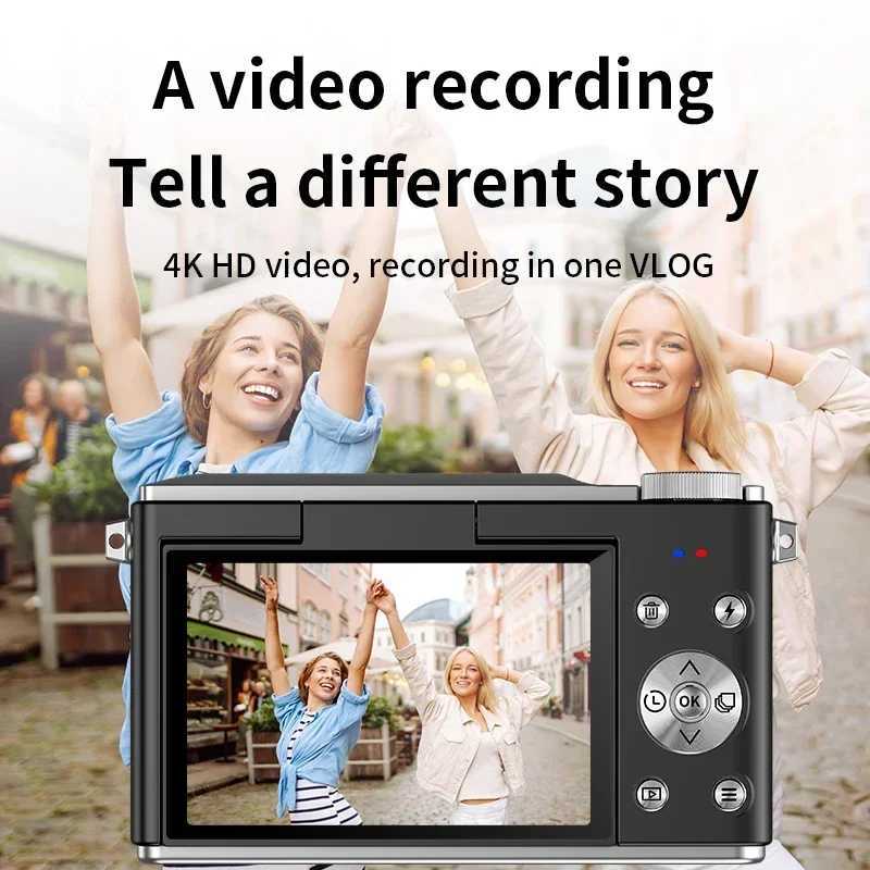 Digital Photography Camera 4K 64MP 16X Digital Zoom Vlog Video Recorder 180 Flip Screen for YouTube Ins Selfile Web Cam RENEAR Z250220