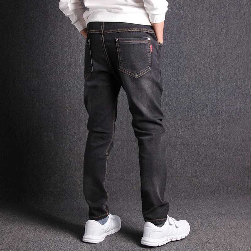 4-18T Boys Jeans 2024 New Spring/Summer/Autumn Teen Loose Elastic Casual Solid Childrens Clothing Jeans Z250220