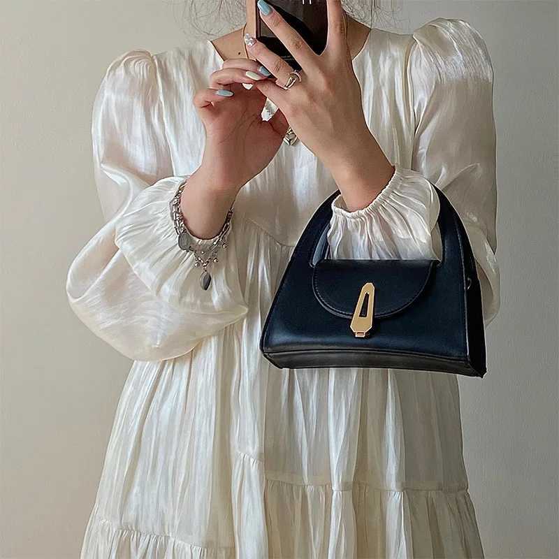 Ladies Flap Top-Handle Bags Versatile Commuter Crossbody Bag Fashion Retro Mini Bags Women Lock Shoulder Bag Pu Leather Handbags Z250220
