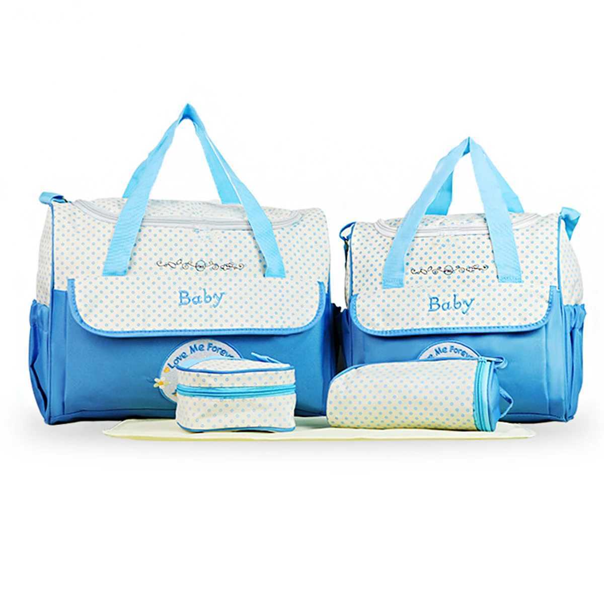 Fashionable printed mommy bag five piece set large capacity multifunctional one shoulder crossbody bag outdoor diaper bag X250220