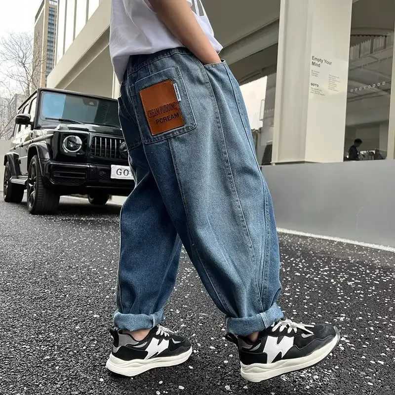 Big Boy Jeans For Children Childrens Clothing 10 12 Years Kids Trousers Boys Pants Boys Child Baggy Summer Clothes Teenager Z250220