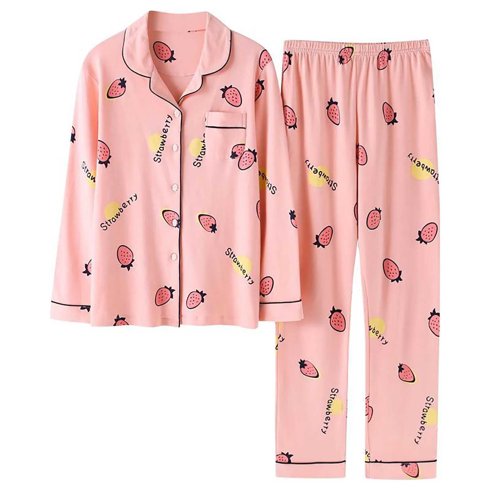 Cotton Pajamas Fe Spring Autumn Large Size Long Sve Wearing Korean Version Cute Cotton Home Suit Pajamas For Women SetXJ250220