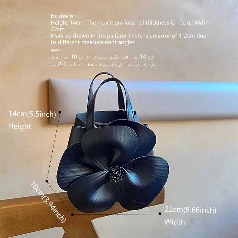 JIOMAY Bucket Purse Flower Bag French Mini Tote Bag PU Leather Handbags Luxury Designer Drawstring Makeup Bag High Quality Z250220