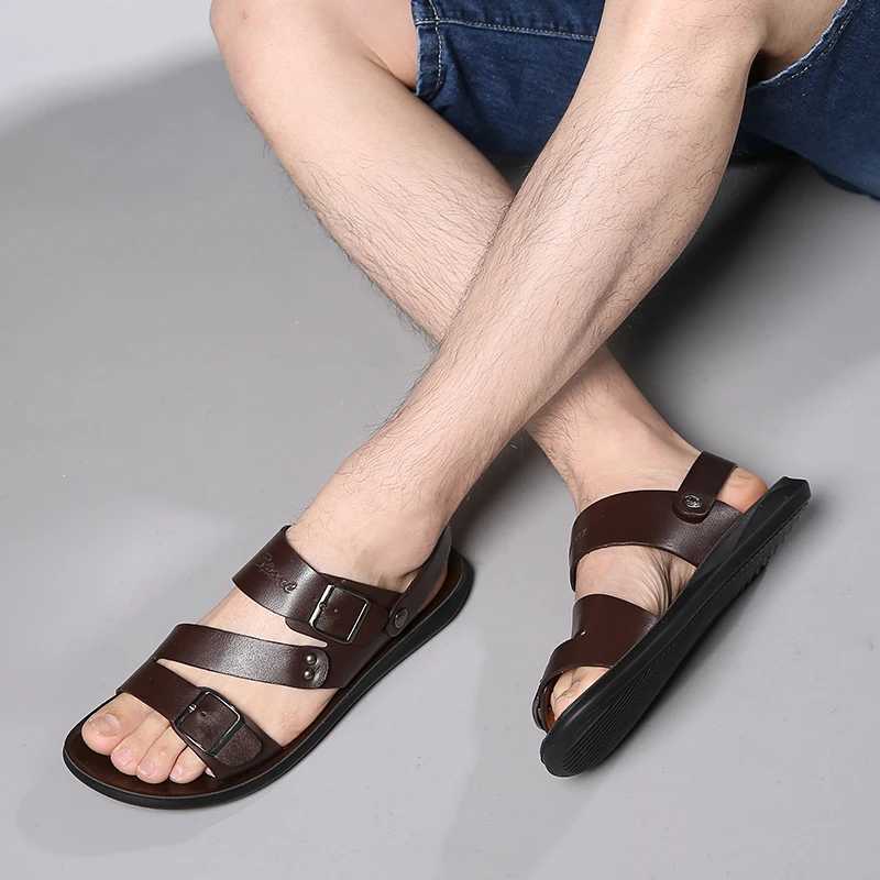 New Arrival FUQIAO New Big Size 48 Casual Fashion Men Shoes Slip-On PU Leather Soft Non-slip Beach Summer Sandals Slippers Flats Flip Flop T250220