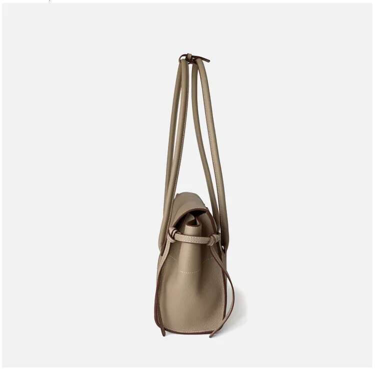 New Simple Commuter Long Handle Tote Elegant Cowhide Leather Women Handbag High Quality Large Ladies Travel Shoulder Bag