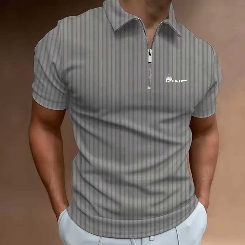 Polo shirt mens lightweight luxury brand polo shirt summer short sleeved T-shirt fashionable top high-quality golf clothing polyester W250220