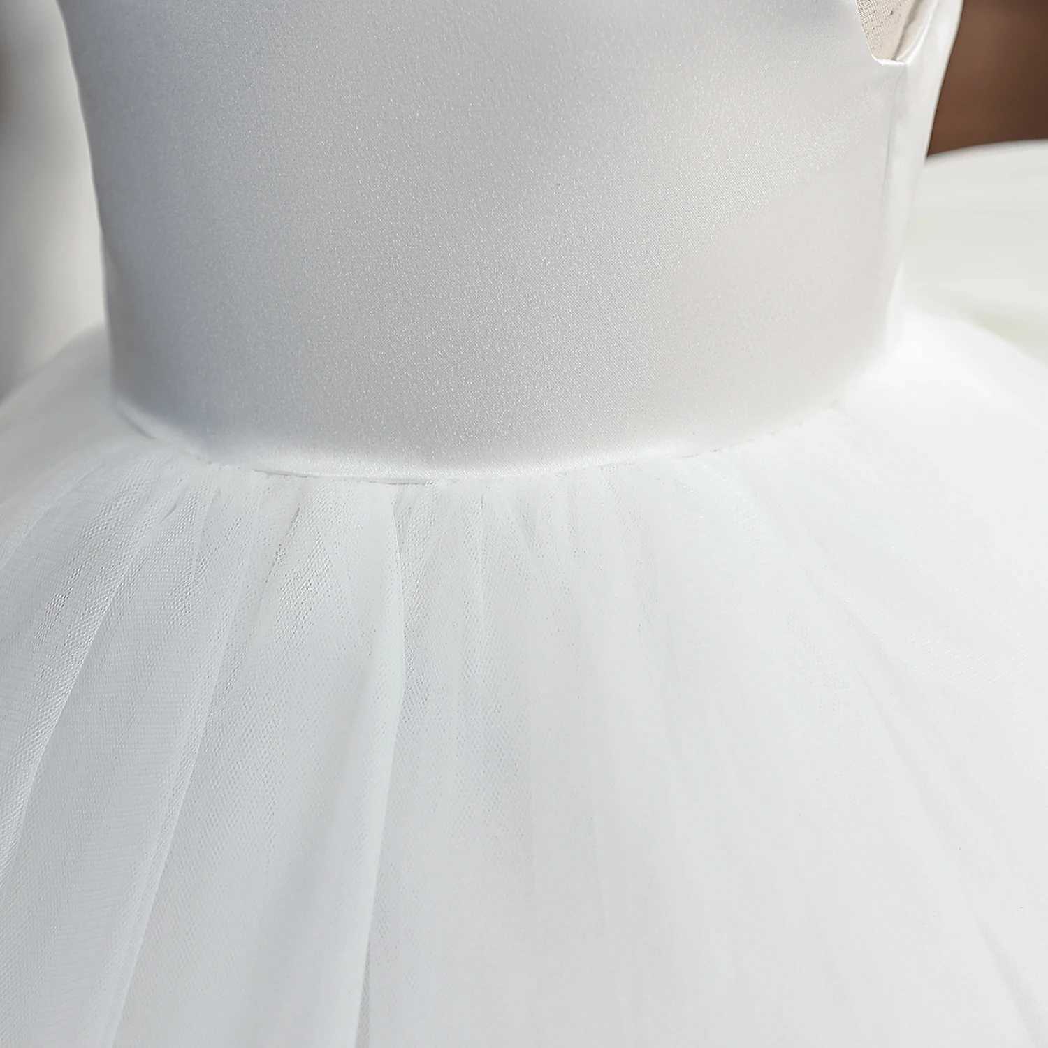 Summer Dress Baby Girls 1st Birthday Christening Party Kids Backless Bow Baby White Dress Beading Wedding Prom Toddler Dresses X250220