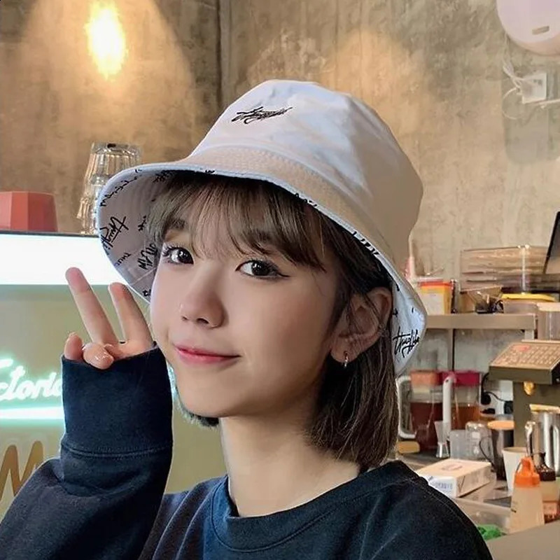 Doublesided Wear Fishing Hat Fisherman Cap for BoysGirls Bob Femme Gorro Summer Bucket Mens Panama 250117