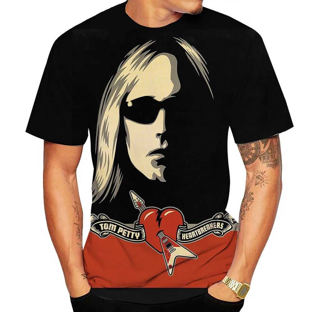 New 3D Printed T-shirts Rock Singer Tom Petty Short Sleeve T Shirt W250220