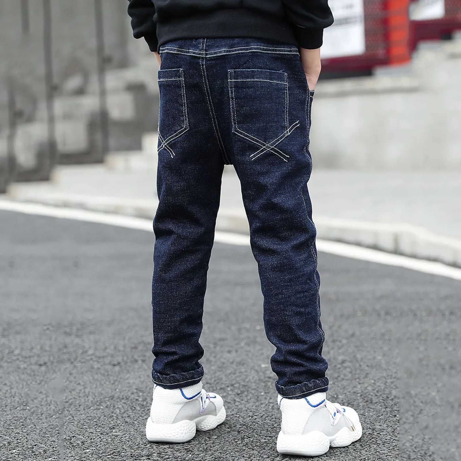 Childrens jeans childrens denim pants clothing for baby boys casual Bowboy bottoms Trousers aged 4-14 Z250220