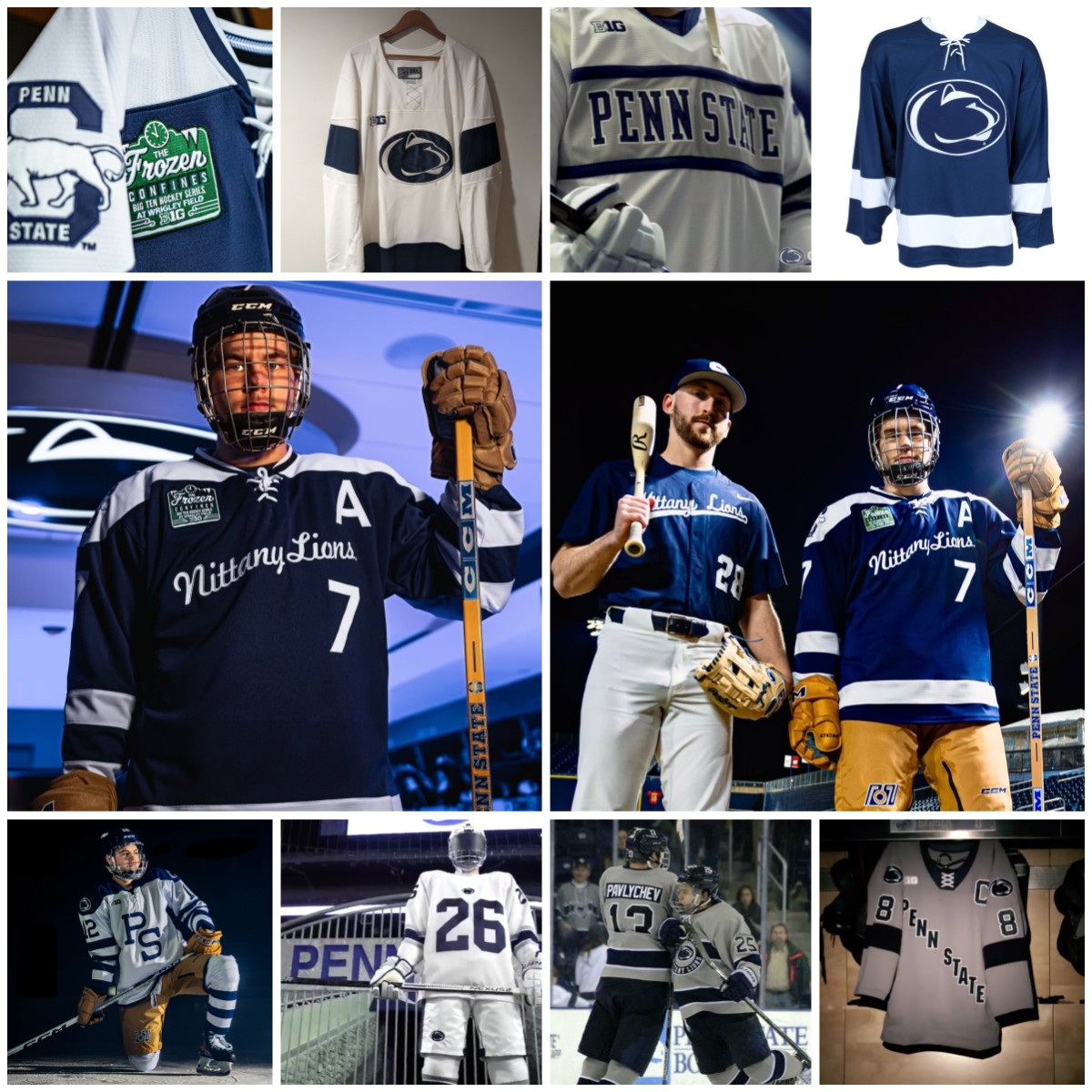 2025 PENN STATE HOCKEY jersey #24 Jarod Crespo #27 Cade Christenson #29 Reese Laubach #30 John Seifarth #33 Noah Grannan#35 Arsenii Sergeev custom
