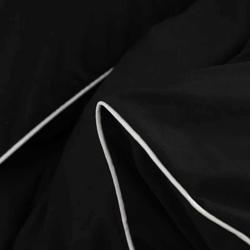 Black Color Bedding Set For Adults Simple Style Double Bed Sheet Sets Single/Queen/king Bed Cover Full Set Plain Bedding XJ250220