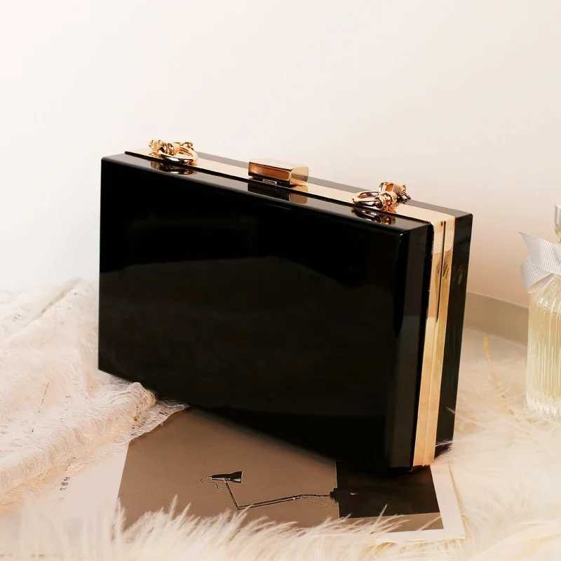 Clear Acrylic Box Evening Clutch Bags Women Boutique Chain Transparent Woman Clutch Bag Purse and Handbags Wedding Party Ins
