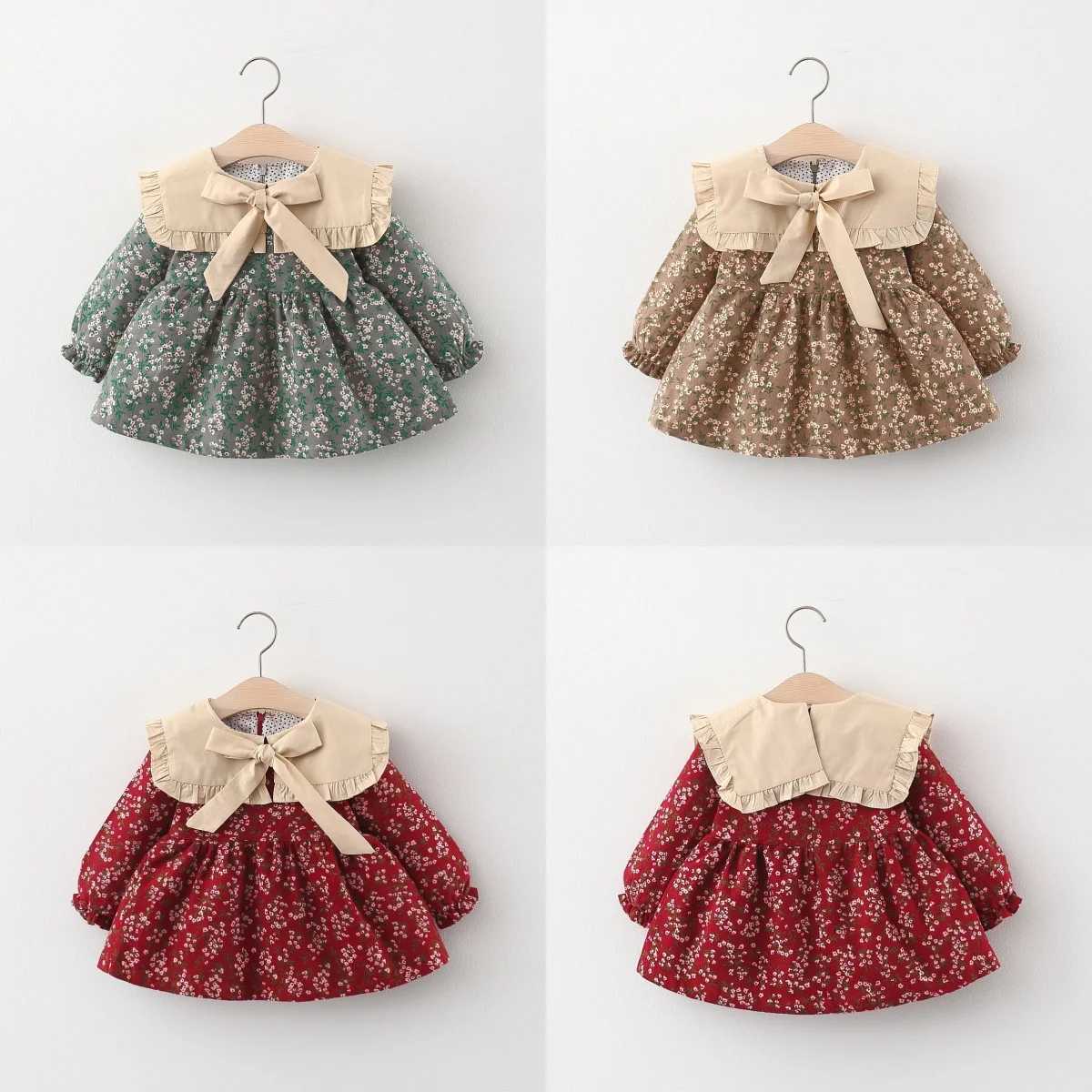 Childrens Spring and Autumn Clothing Girls Long sleeved Printed Dress Childrens Princess Dress Baby Dress X250220
