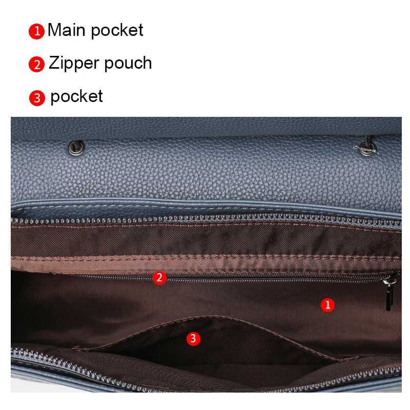 Aidrani Fashion genuine leather womens handbag with crocodile pattern blue cowhide briefcase Z250220