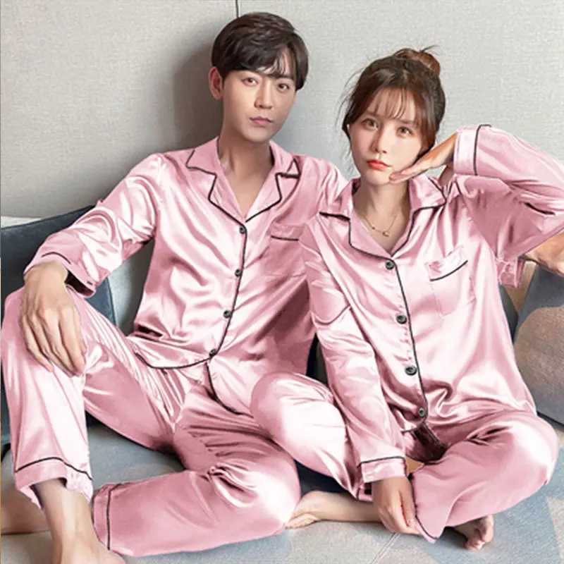 Women Pyjamas Silation Silk Youth Autumn and Winter Plus Size Homewear Suit Black Cardigan Long-Sved Trousers SuitXJ250220