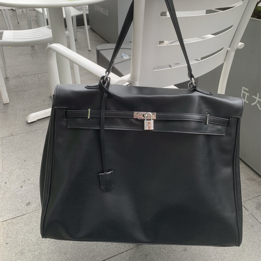 50Cm Soft Leather Big Kelly Internet Celebrity Dark Explosion Street Style New Fashionable And Versatile Handheld Single Shoulder Crossbody Bag