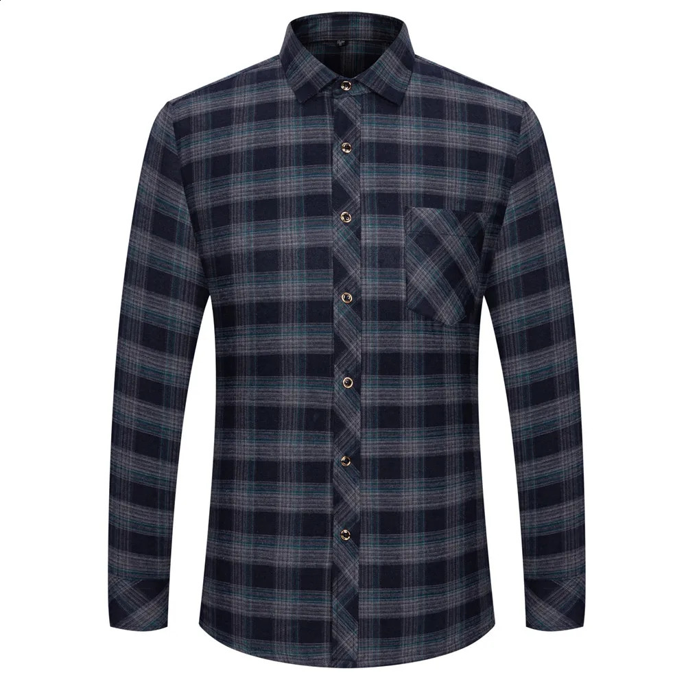 n plain weave mens clothing spring 2025 long sleeved casual soft single pocket standard suitable for daily home and travel checkered 250220