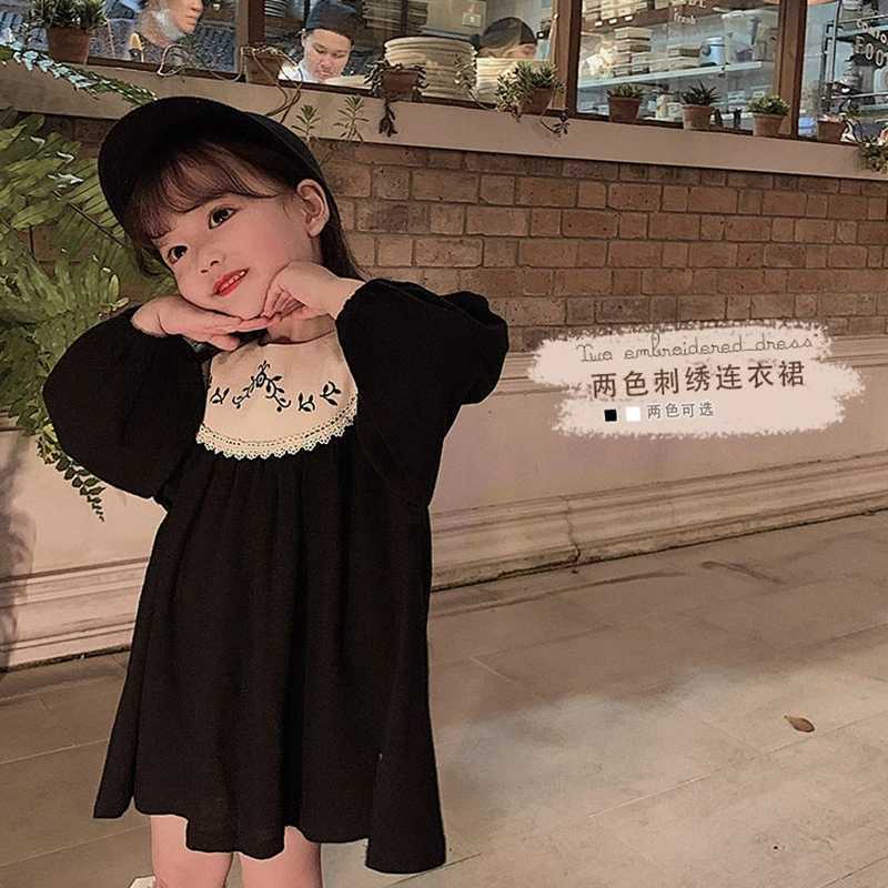 New Girls Dresses Embroidered Princess Dress Long-sleeved Dress Spring Autumn Kids Girls Casual Dress X250220