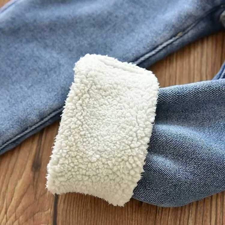 Velvet Winter Warm Pants Jeans for Girls Fall Trousers Outerwear Clothes Teenagers Kids Childrens Clothing Boy Jeans Z250220