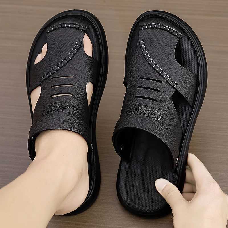 New Arrival Mens Leather Sandals Summer Classic Mens Slippers Soft Sandals Fashion Casual Comfortable Outdoor Beach Walking Shoes T250220