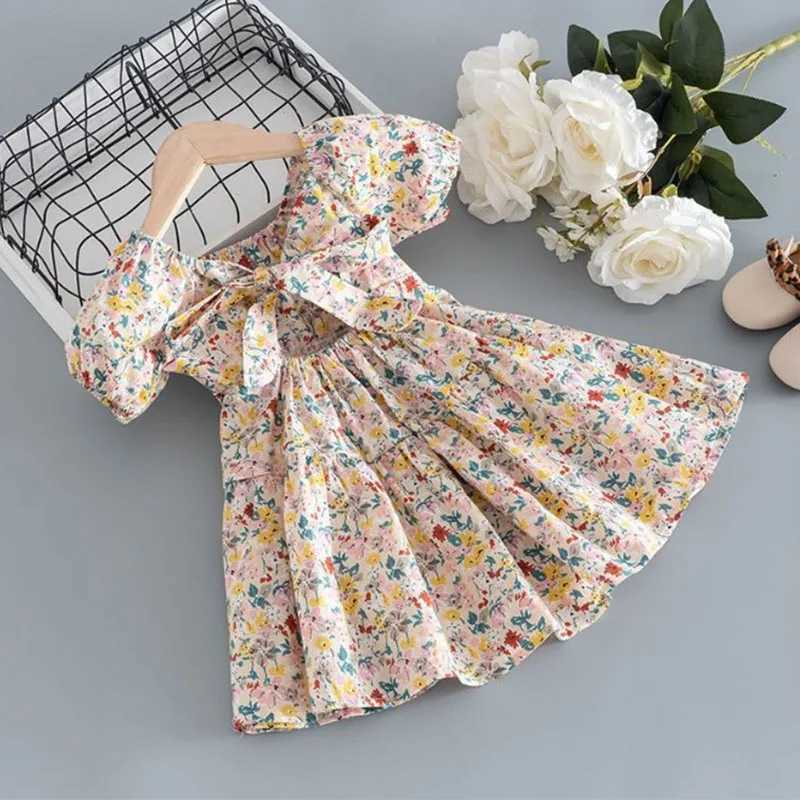 Summer dresses for girls clothes for new children backless lace countryside dress lace bubble sleeping princess dress X250220