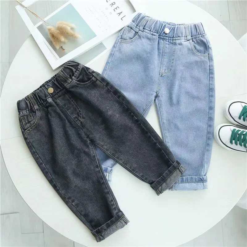 Children Denim Pants For Boys Spring Autumn New Elastic Waist Solid Color Kid Boys Pants Brief Tight Slish Baby Boys Trousers Z250220