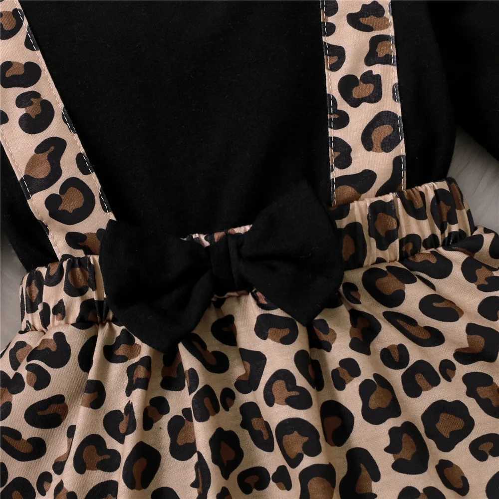 Newborn Baby Girl Romper Dress Long Sleeve Leopard Dresses with Bow Spring Autumn Onesie Clothes for Infant Girl 0-18 Months X250220