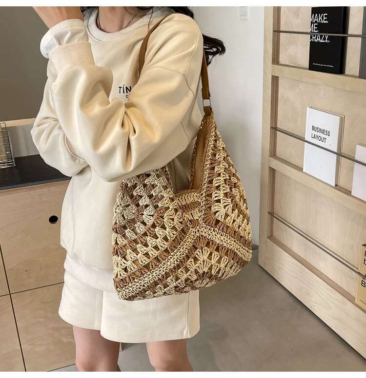 Bags 2024 Ladies Hand Customized High Quality Straw Women Women's Handbag Shoulder Bag