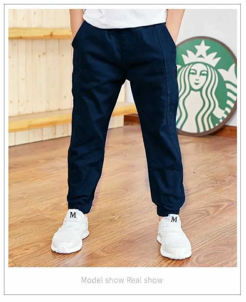 2023 Fashion Spring Autumn Cotton Boys Pants Children Trousers Casual Kids Sports Pants 3-13 Years Teenager Boys High Clothes Z250220
