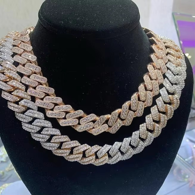 Hip Hop Iced Out White VVS Sterg Sier 2MM 3MM 4MM 5MM 6.5MM Moissanite Dia Men Tennis Chain Necklace Anant Jewels