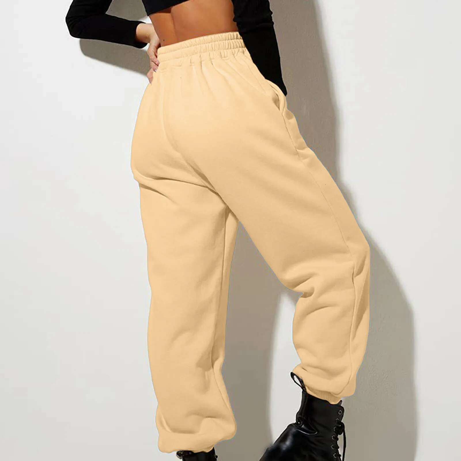 Y2k Jogging Sweatpants Winter Women Fleece Ed Sports Pants Korean Fashion Hippie Haruku High Waist Trousers Streetwear