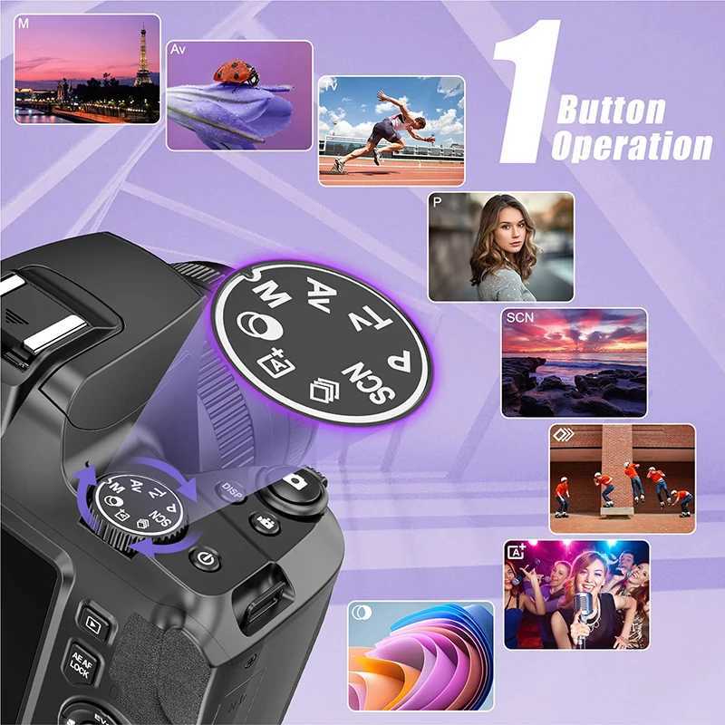 64MP Digital SLR Camera For Photography Auto Focus 10X Optical Zoom Camera 4K HD Video Vlog Camcorder Youtube Webcam DSLR Camera Z250220