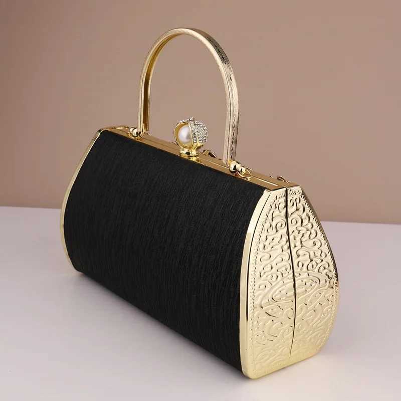 Small clutch handbag with diamonds floral printed wallet luxurious gold evening bag ladies Z250220