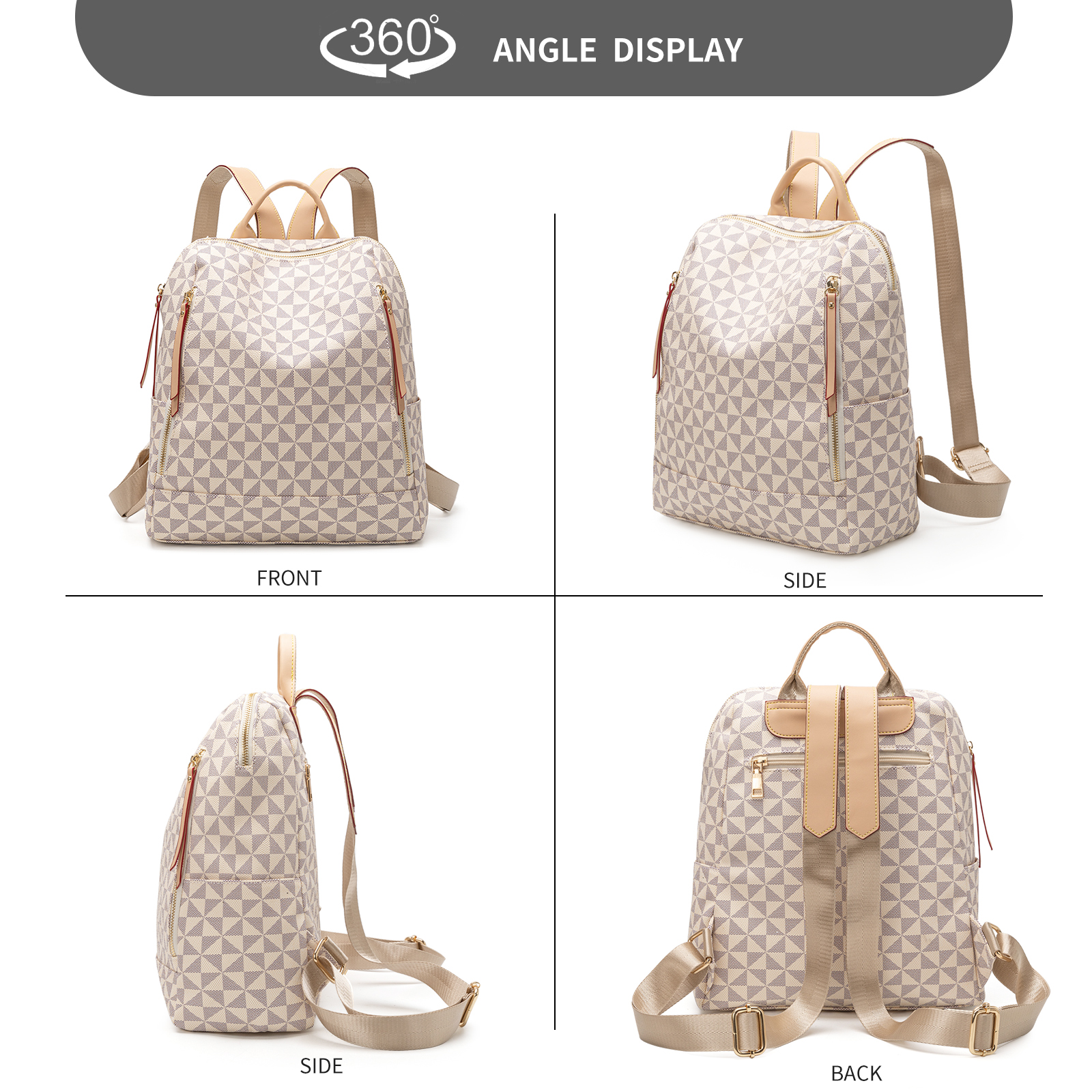 Chic Ladies' Backpack | Pinwheel Pattern | Roomy Carry-All Perfect for Daily Use