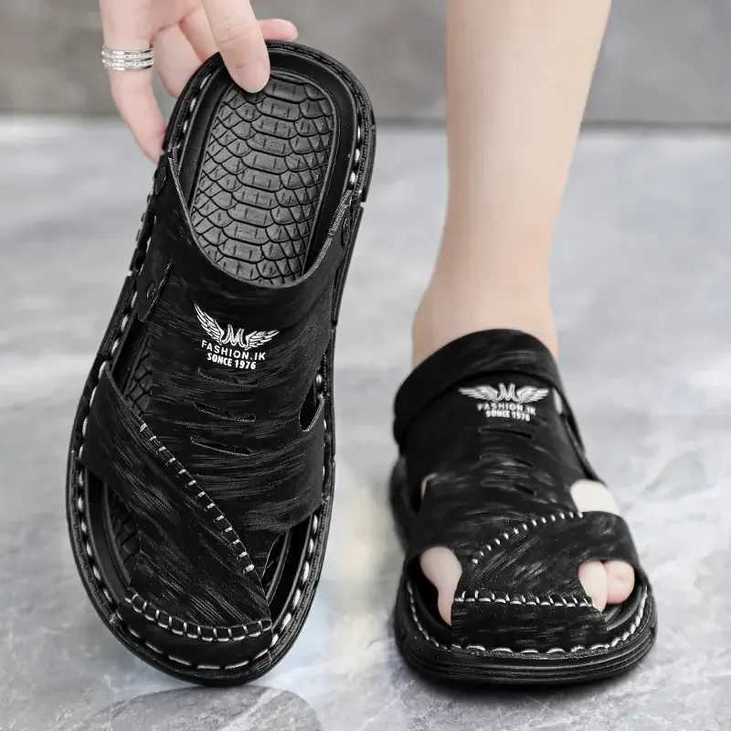 New Arrival Unique Style Classic and Comfortable Sandals for Men Summer Style Handmade Leather Slides with Soft Insole and Arch Support Men T250220