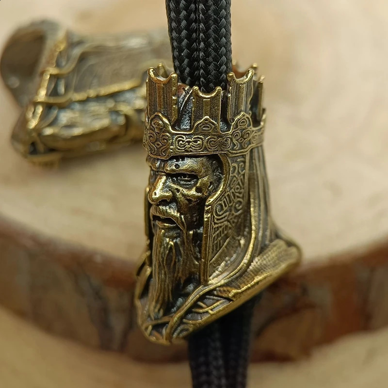Pope Brass Knife Bead EDC DIY Umbrella Rope Weaving Bracelet Pendant Accessories Pontiff Head Sculpture Outdoor Tool Hanger 250213