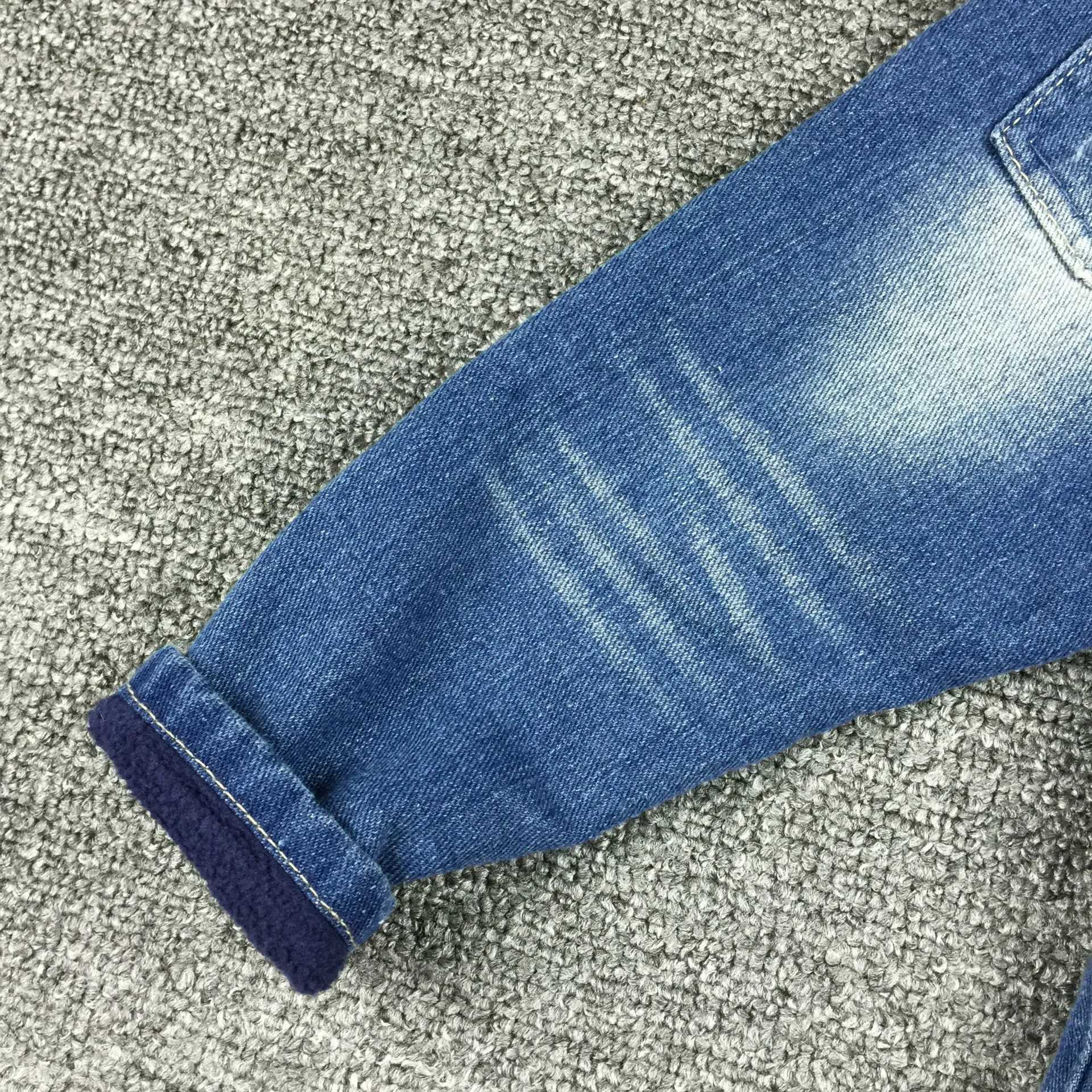 Winter Warm Baby Pants Jeans Toddler Baby Boy Girl Ripped Add Velvet Jeans Pants Cowboy Infant Kids Holes Jeans Clothes 9-24M Z250220
