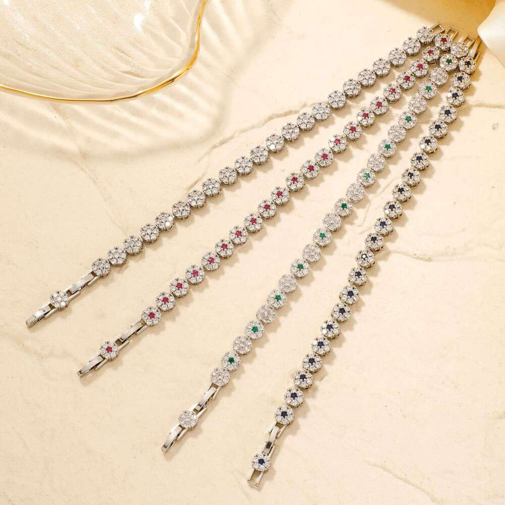 Clover For Men and Women Designer jewelry Flower Round Moissanite Cross border Jewelry Women's Bracelet Advanced Hand Accessories party gift desi - view 4