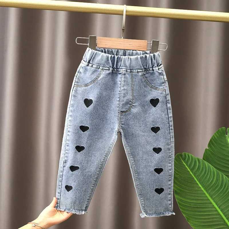 Spring childrens clothing baby loose straight leg jeans boys clothing childrens outdoor fully matched jeans Z250220