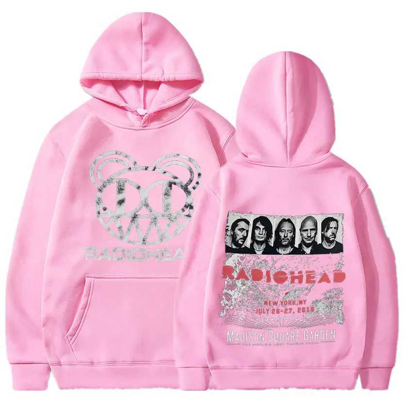 Radiohead Vintage Print Hoodie Men Oversized Cotton Hoodies Hip Hop Line Up New York Tour Rock Band Music Album Sweatshirt X250220