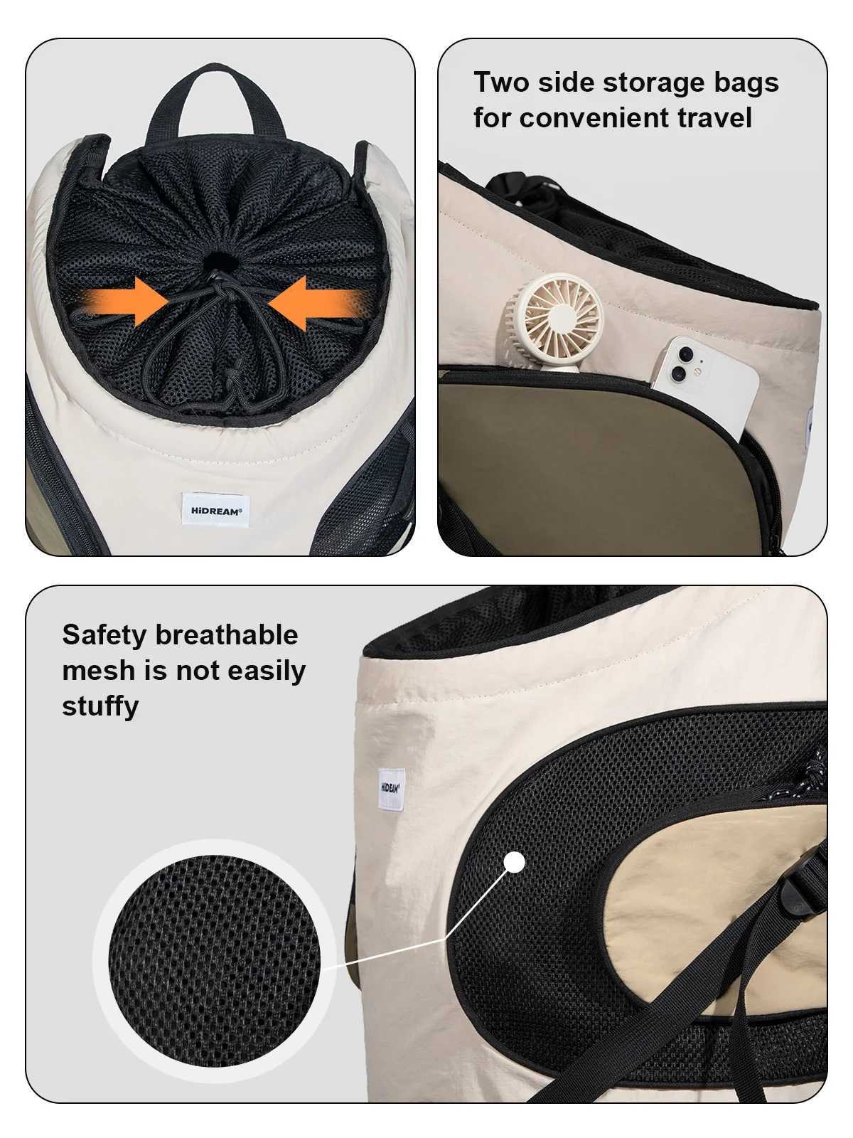 Dog Travel Bowls Bags HiDREAM Puppy Kitten Travel Chest Sling Bag Pet Front Cat Dog Carrier Breathable Canvas Portable Backpack Cross Shoulder Strap H