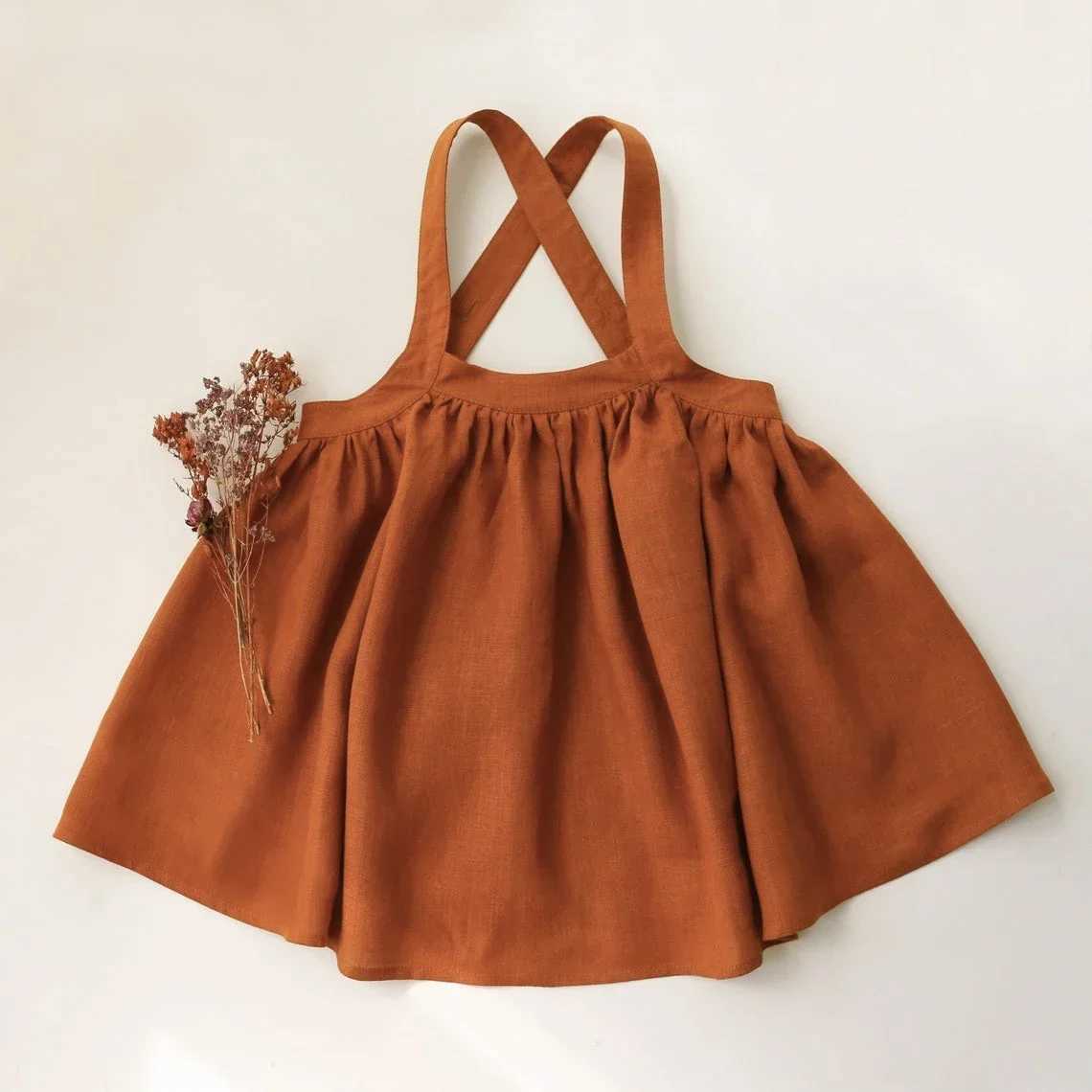 Vintage Baby Girl Strap Dress Linen Cotton Kids Dress Spring Toddler Girl Bohemian Dress For 0-5 Yrs Baby Girl Clothes Summer X250220