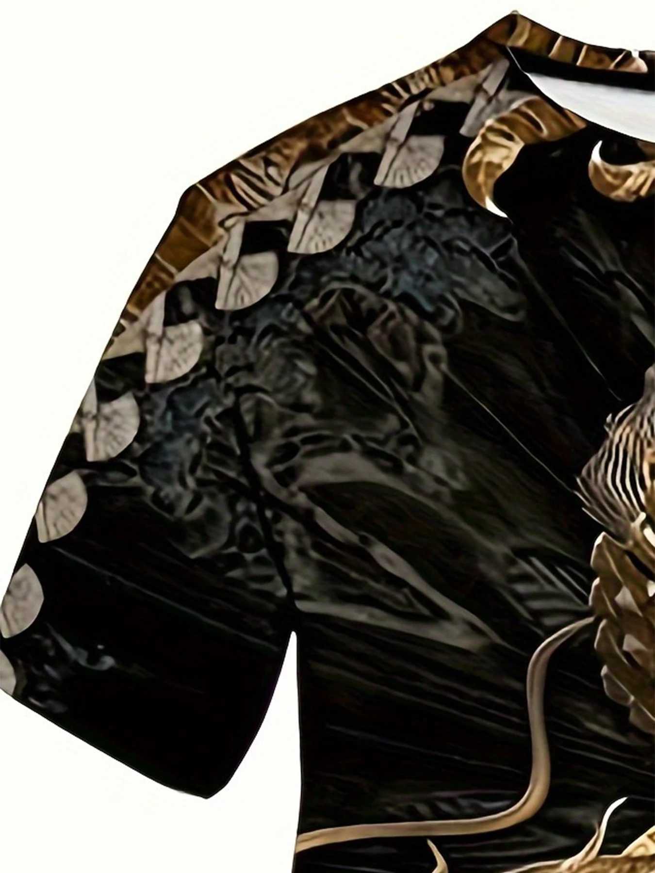 Summer Daily Mens Casual Round Neck Short sleeved T-shirt 3D Printed Dragon Pattern Printed Outdoor Street W250220